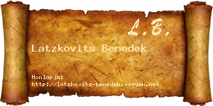 Latzkovits Benedek névjegykártya