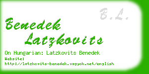 benedek latzkovits business card